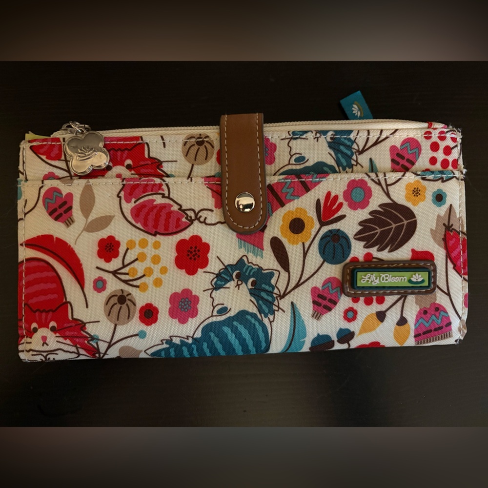 Lily Bloom Love Cats Large Travel Wallet ID Holder